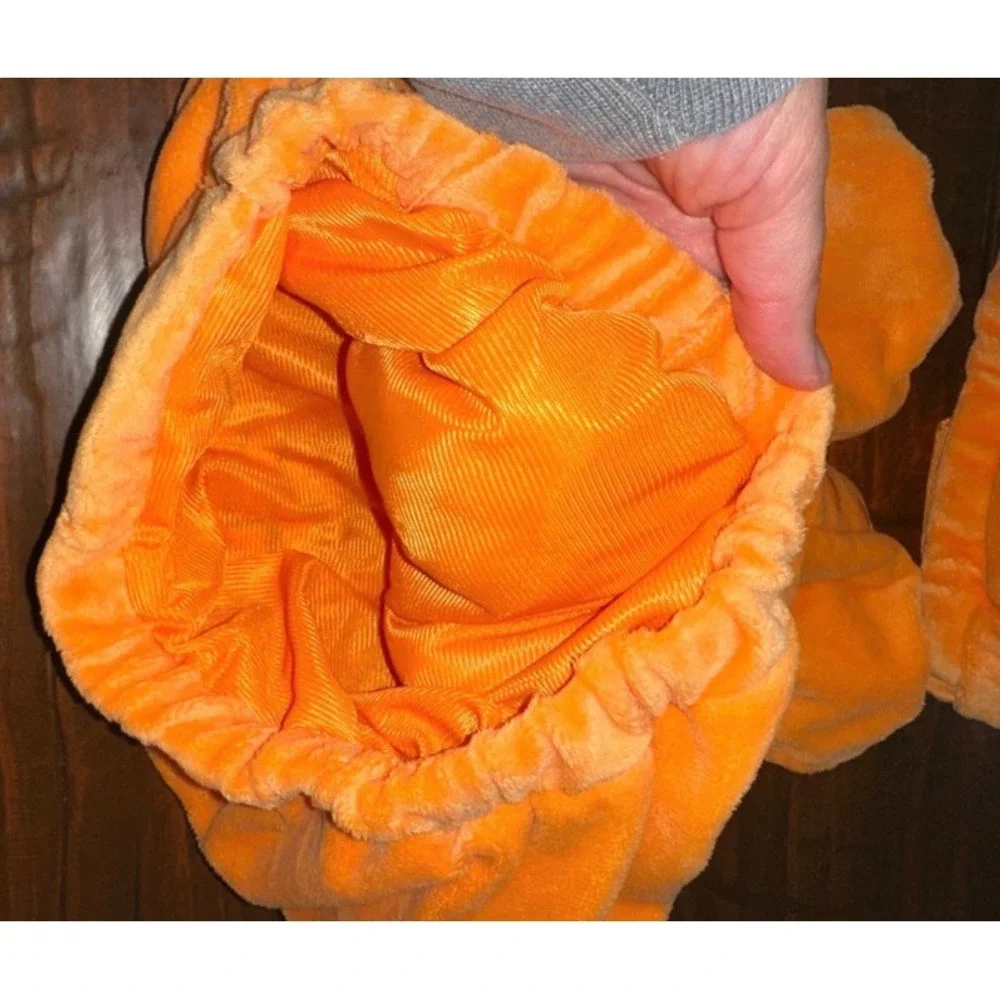 Target Baby Pumpkin Halloween Costume Set Orange Plush 6-12 Months Bodysuit Hat